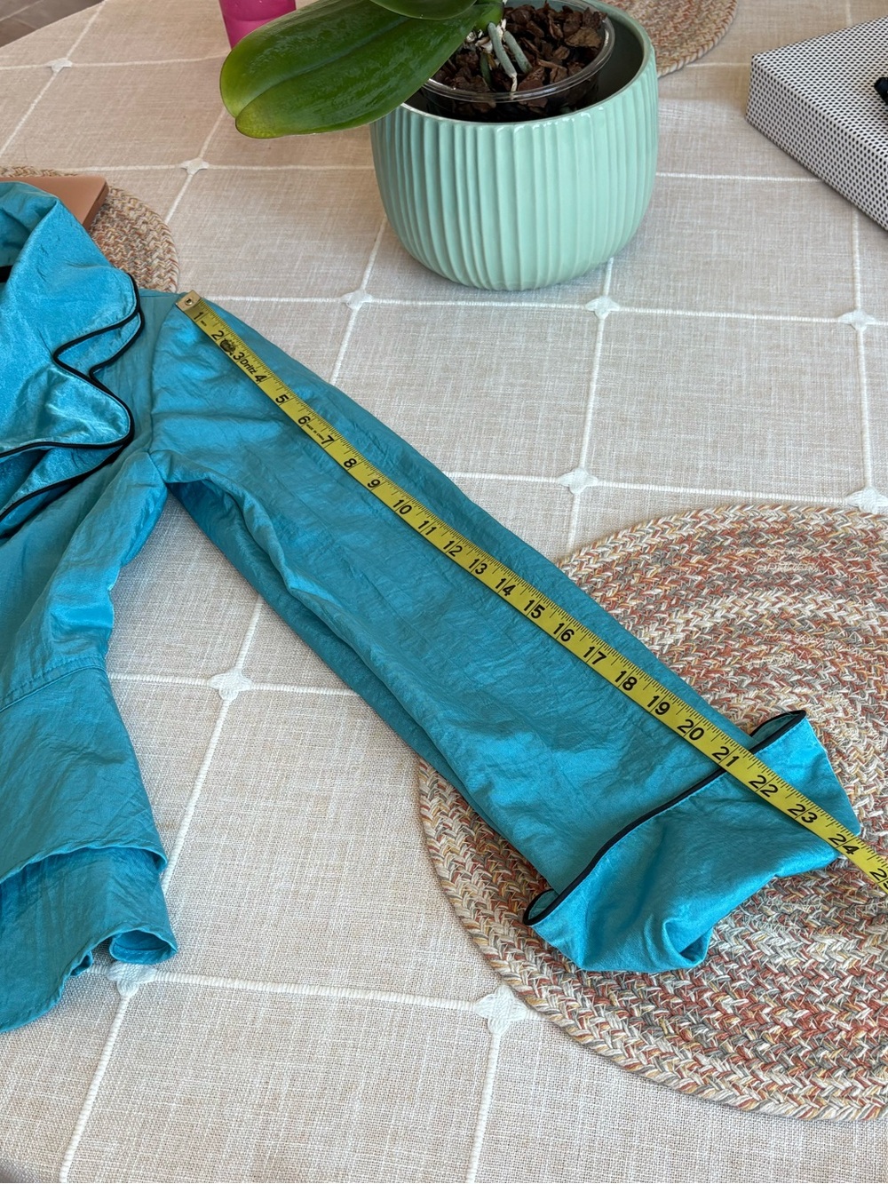 Turquoise Ruffle Peplum Blazer - Picture 12 of 15
